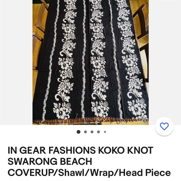 Koko Knot women’s sarong/beach coverup/shawl/wrap/headpiece- 63” x 43” - Picture 2 of 5